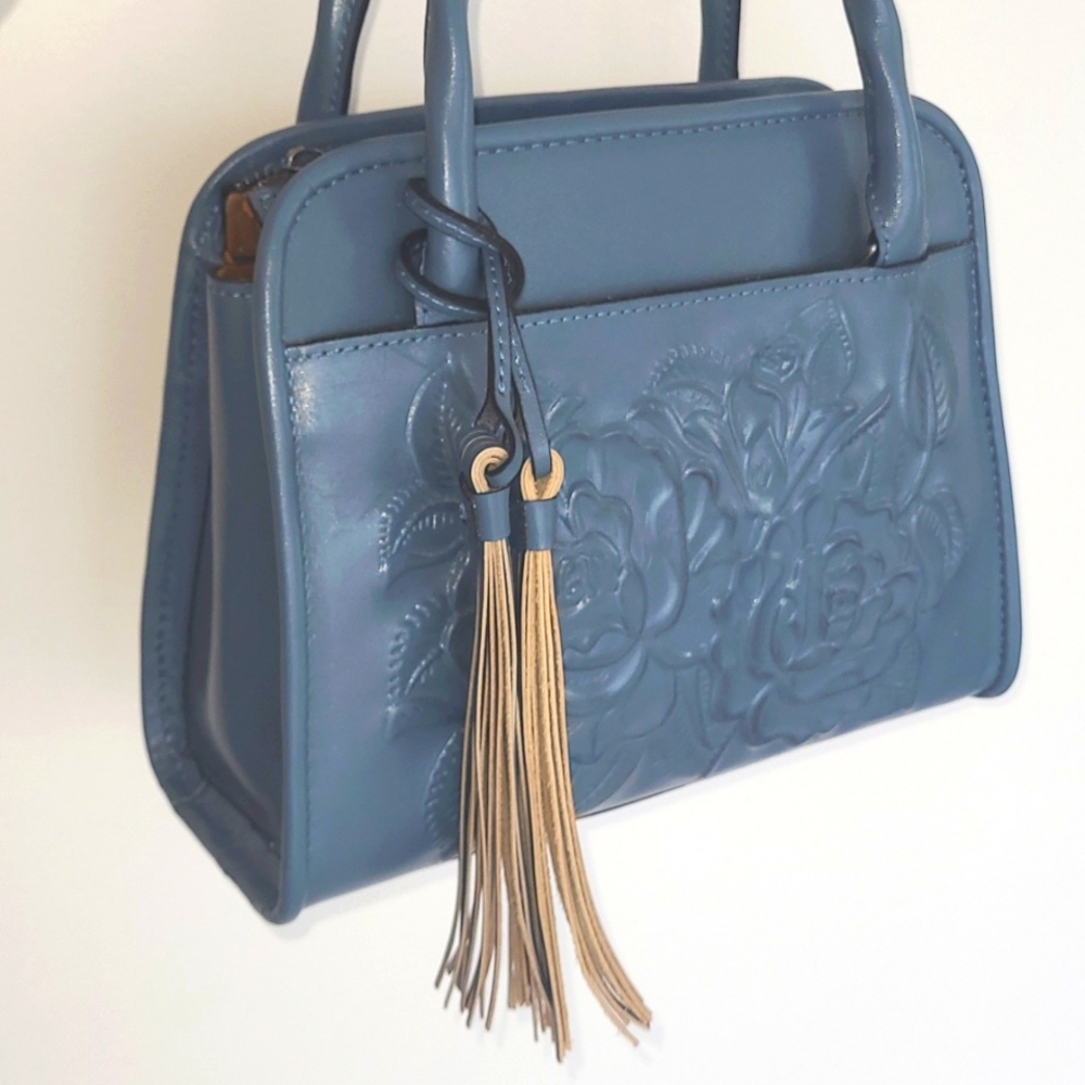 Patricia Nash Burnished Rose Tooled Paris Mirage Satchel - Picture 4 of 7